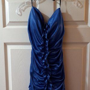 NWT Vintage Ladies Ruffled Dress Size XL Blue